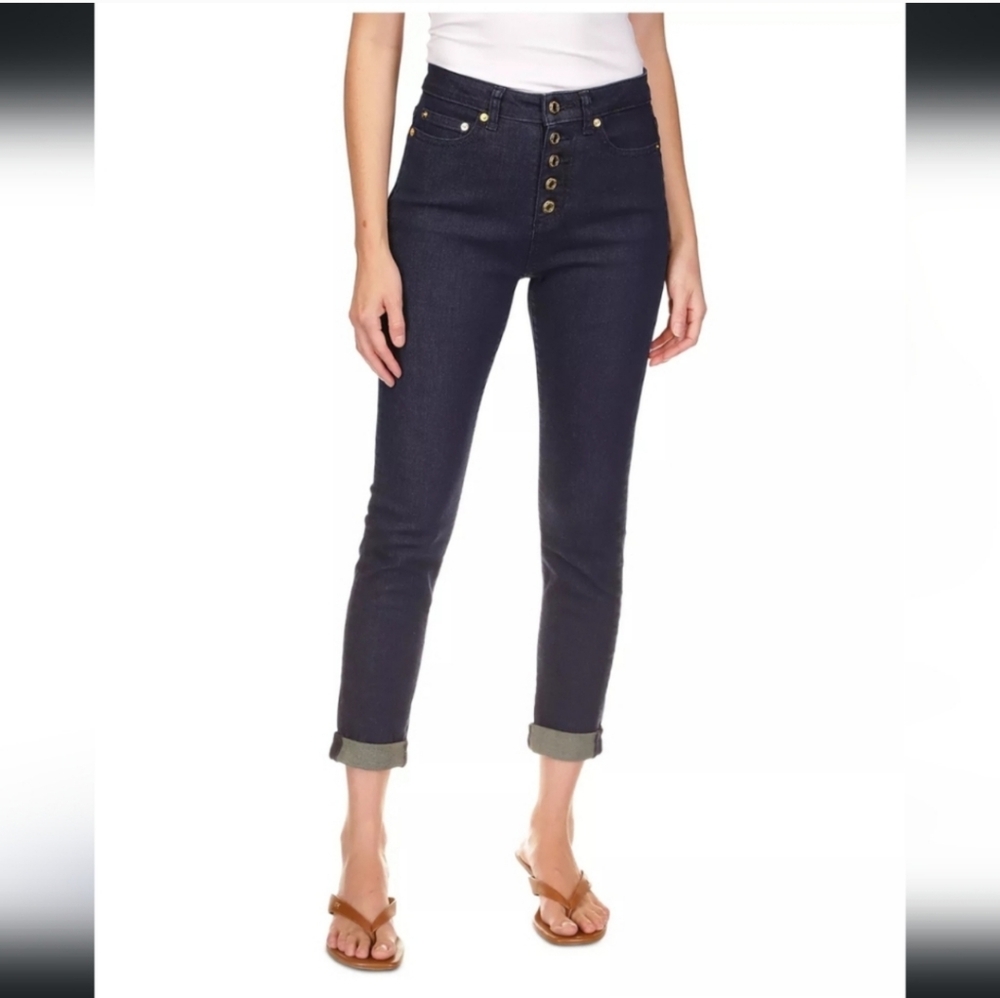 MICHAEL KORS Women's SelmaHigh-Rise Cropped Skinny JeansDark Blue Wash Size 2